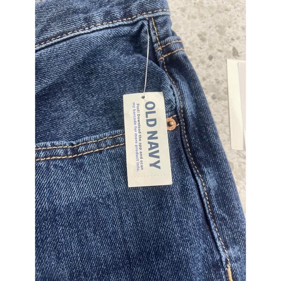 Old Navy women's blue jeans size 12p 12 petite Slouchy Straight High Rise new - Picture 6 of 16